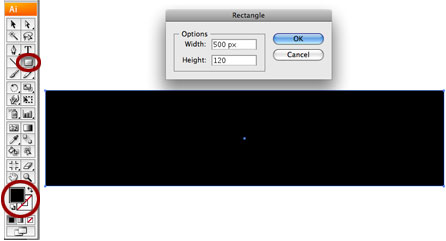 Screenshot of black rectangle with options