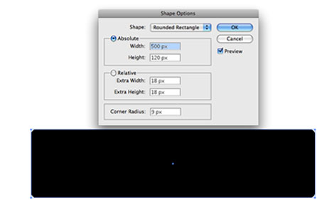 Screenshot of making rectangle rounded
