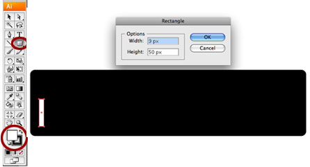 Screenshot of white key rectangle