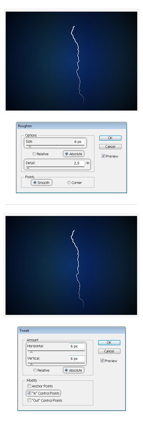 Lightning bolt effect