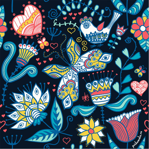 floral fantasy seamless pattern