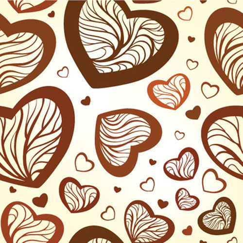 seamless pattern with stylized hearts