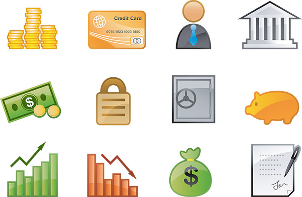 glossy business icons