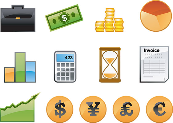 glossy finance icons