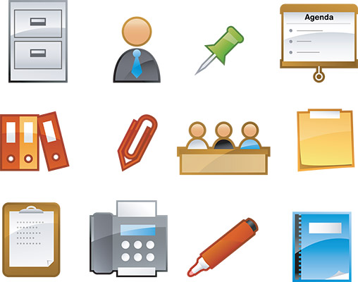 glossy office 2 icons