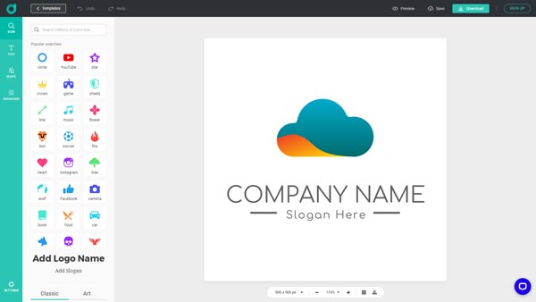 create custom business logos with designevo free logo maker dashboard